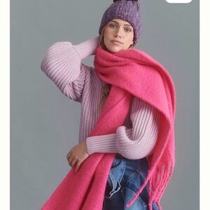 Anthropologie Vibrant Pink Scarf